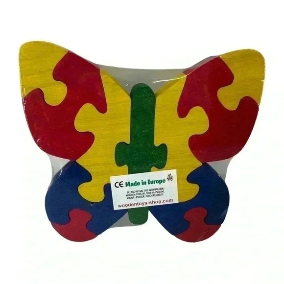 Hand-Painted Wooden Butterfly Puzzle | Non-Toxic Kids Learning Toy Gift - Picture 2 of 4